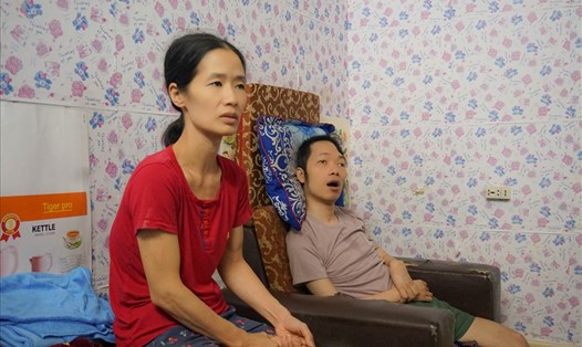 Nguyễn Thu Trang và chồng. Ảnh: H.Đ