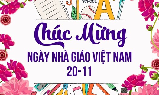 Thiệp chúc mừng Ngày Nhà giáo Việt Nam 20.11. Ảnh: T.L