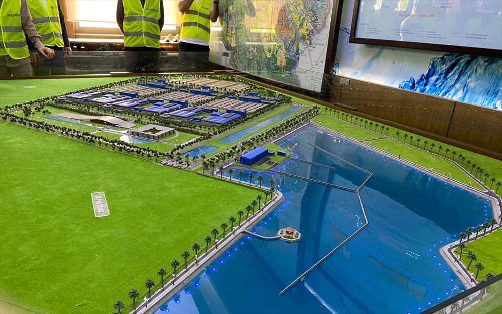 Mô hình nước sạch Sông Đuống. Ảnh: Thuỳ Dung