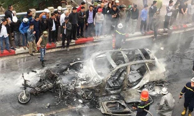 Hiện trường vụ tai nạn - Ảnh: A.T.