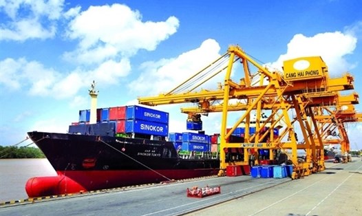 Hàng hoá xuất nhập khẩu qua cảng Hải Phòng. Ảnh MH