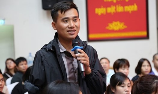 Nguyễn Thanh Sơn bày tỏ lời cảm ơn tới các thành viên "gia đình máu hiếm". Ảnh: Công Thắng