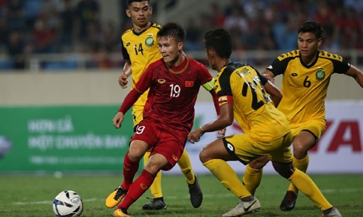 Việt Nam trong chiến thắng 6-0 trước Brunei ở Vòng loại U.23 Châu Á 2020. Ảnh: M.H