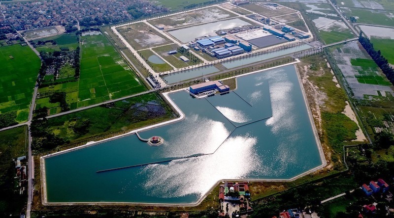 Toàn cảnh nhà máy nước mặt sông Đuống. 
Ảnh TL