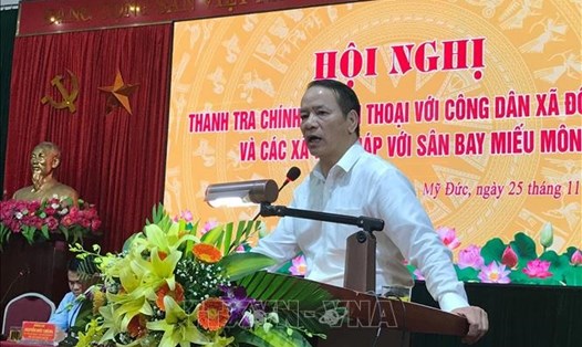 Ông Nguyễn Văn Thanh, Phó Tổng Thanh tra Chính phủ phát biểu tại cuộc đối thoại. Ảnh: Nguyễn Văn Cảnh/TTXVN