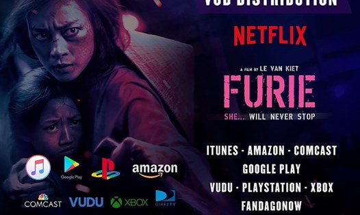 Bộ phim "Hai Phượng" (Furie) được quảng bá trên Netflix (chụp màn hình).