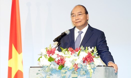 Thủ tướng Nguyễn Xuân Phúc phát biểu tại Diễn đàn. Ảnh: VGP.