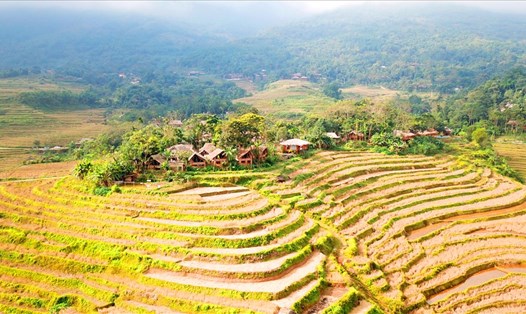 Khu bảo tồn thiên nhiên Phù Luông nhìn từ trên cao. Ảnh: NT