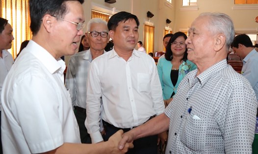 Trưởng ban Tuyên giáo Trung ương Võ Văn Thưởng tiếp xúc cử tri thành phố Long Khánh, Đồng Nai.