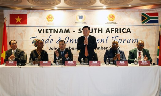 Phó Thủ tướng Vương Đình Huệ dự toạ đàm thương mại và đầu tư Việt Nam- Nam Phi. Ảnh: VGP.