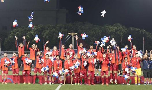 Tuyển nữ Việt Nam tiếp tục thăng tiến trên BXH FIFA sau chức vô địch SEA Games 30. Ảnh: D.P