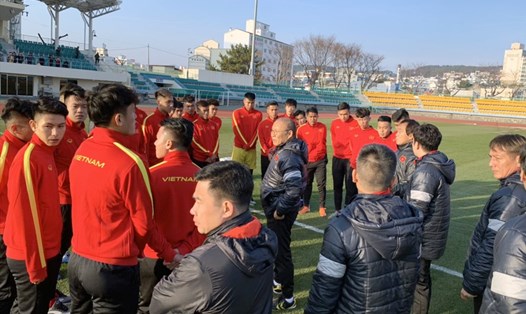 Thầy trò HLV Park Hang-seo sẽ có 2 trận giao hữu chất lượng trong chuyến tập huấn tại Hàn Quốc. Ảnh: VFF