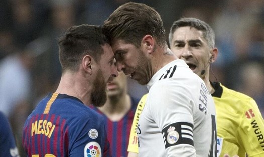 Messi và Ramos là những thủ lĩnh của hai đội tại Siêu kinh điển. Ảnh: Getty