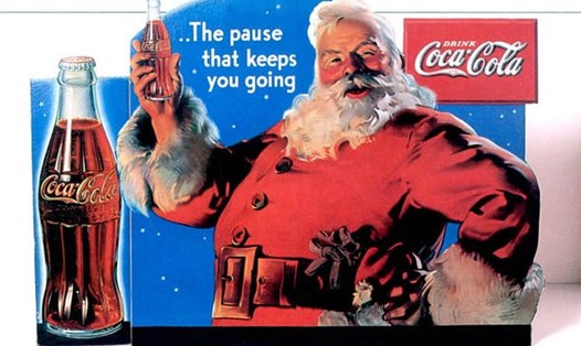 Hình ảnh ông già Noel trong tấm quảng cáo của CocaCola. Ảnh: Getty