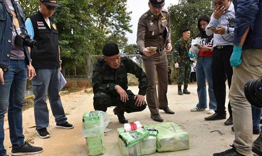 600 kg ma túy đá được cảnh sát  thu giữ ở tỉnh Chiang Rai, phía bắc Thái Lan vào ngày 27.12. Ảnh: Bangkok Post