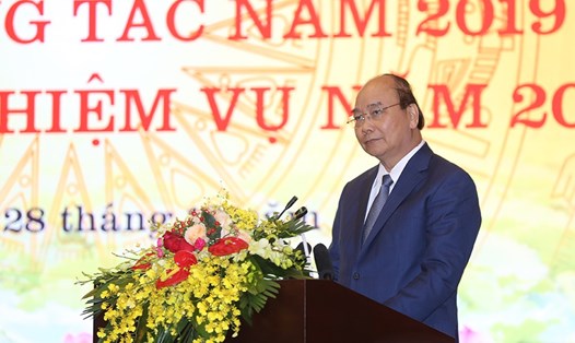 Thủ tướng Chính phủ Nguyễn Xuân Phúc tại Hội nghị tổng kết của Bộ TTTT diễn ra ngày 28.12. Ảnh: LN.
