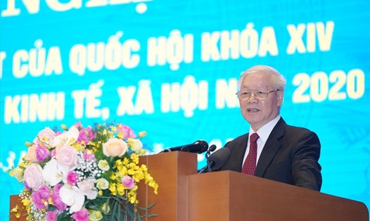 Tổng Bí thư, Chủ tịch Nước Nguyễn Phú Trọng phát biểu chỉ đạo tại Hội nghị. Ảnh: VGP.
