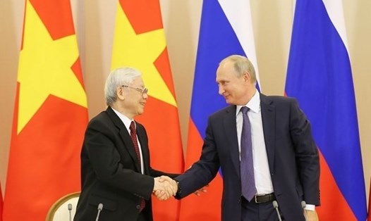 Tổng Bí thư, Chủ tịch Nước Nguyễn Phú Trọng và Tổng thống Nga Vladimir Putin. Ảnh: TTXVN