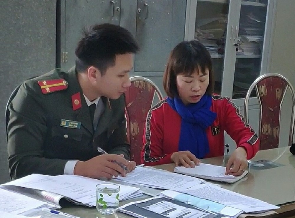 Nguyễn Thị Hậu tại cơ quan điều tra, Ảnh CA TP