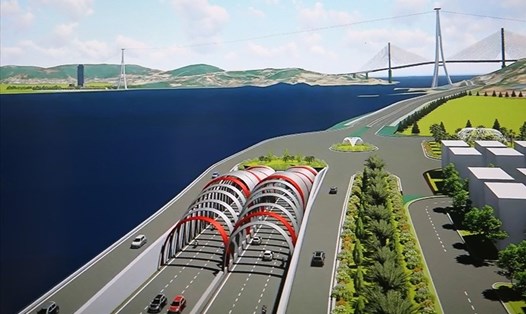 Phối cảnh dự án hầm đường bộ qua vịnh Cửa Lục.