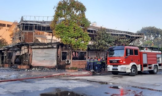 Hiện trường vụ hỏa hoạn khiến 4 người tử vong. Ảnh: Nguyễn Khánh