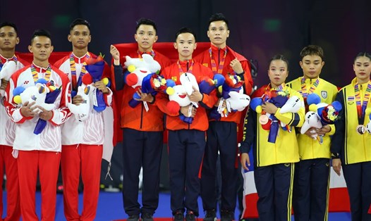 Aerobic mang về 3 tấm Huy chương Vàng cho Đoàn Thể thao Việt Nam trong ngày 9.12. Ảnh: D.P