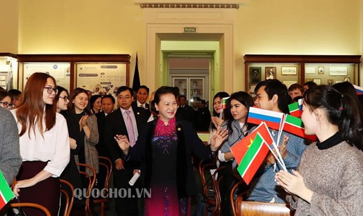 Chủ tịch Quốc hội Nguyễn Thị Kim Ngân thăm Đại học Tổng hợp Kazan (Liên bang Nga). Ảnh: Quochoi.vn