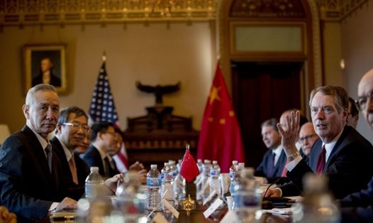 Vòng đàm phán thương mại Mỹ - Trung diễn ra ngày 30-31.1 tại Washington. Ảnh: AP. 