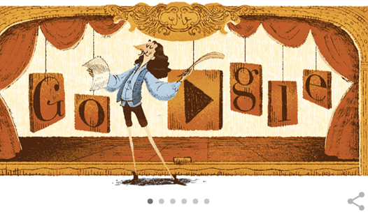 Hình ảnh của Molière xuất hiện trên Google hôm nay.