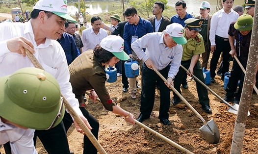 Tổng Bí thư, Chủ tịch Nước Nguyễn Phú Trọng tham gia Tết trồng cây Xuân Kỷ Hợi 2019. Ảnh: Tiến Lập-Hiền Trang