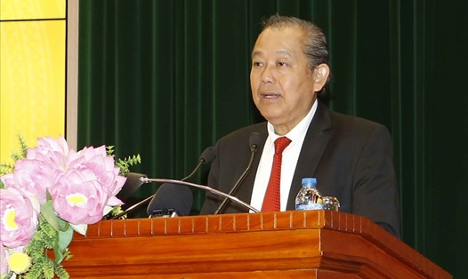 Phó Thủ tướng Trương Hòa Bình phát biểu tại buổi gặp mặt đầu Xuân. Ảnh: VGP