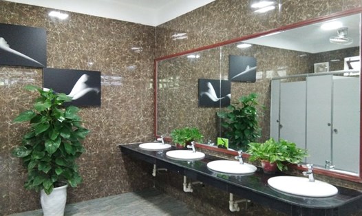 WC của Trung tâm du lịch Phong Nha – Kẽ Bàng với không gian đẹp như một bức tranh. Ảnh: HHL