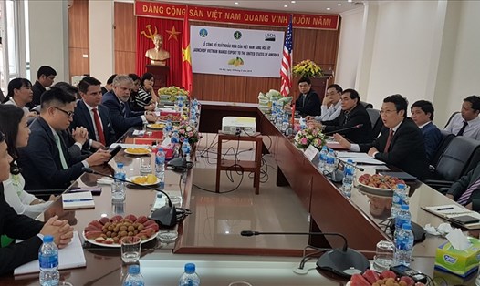 Toàn cảnh lễ công bố xuất khẩu xoài của Việt Nam sang Hoa Kỳ. Ảnh: Kh.V