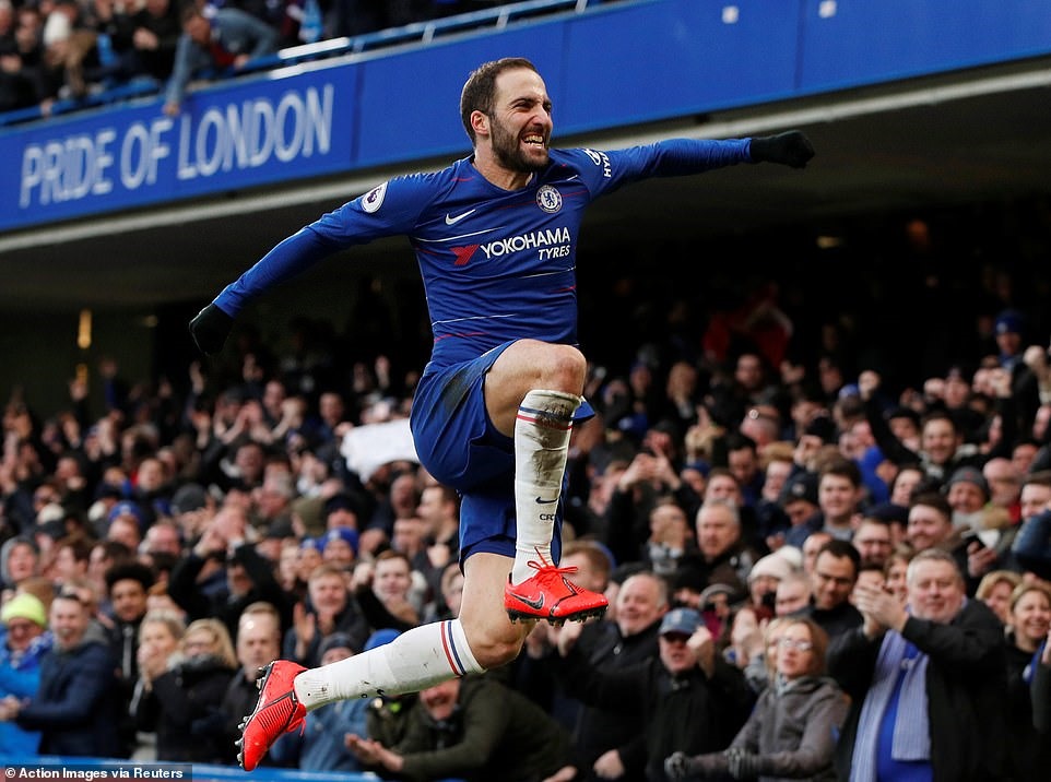 Higuain đã có những bàn thắng đầu tiên tại Premier League. Ảnh: Reuters.