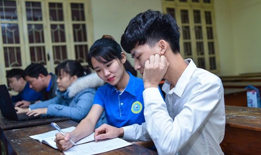 Sinh viên Trường Đại học Thủy lợi trong giờ làm bài tập trên lớp. Ảnh minh họa: ĐH Thủy Lợi.