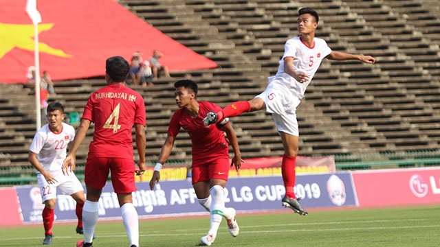 U22 Việt Nam không hoàn thành mục tiêu lọt vào chung kết U22 Đông Nam Á. Ảnh VFF