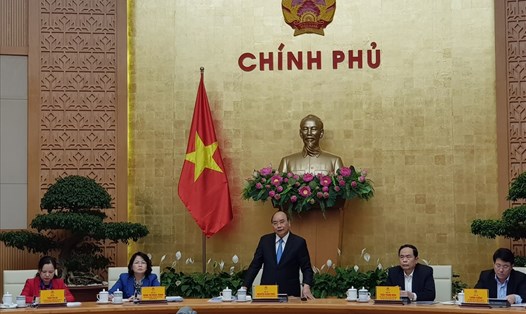 Thủ tướng Nguyễn Xuân Phúc phát biểu tại cuộc họp. Ảnh CN.