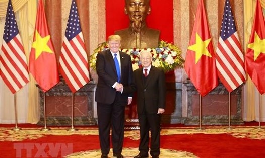 Tổng Bí thư, Chủ tịch Nước Nguyễn Phú Trọng và Tổng thống Donald Trump. Ảnh: TTXVN. 