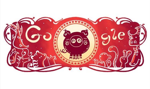 Google đổi Doodle để chào mừng Tết Nguyên đán Kỷ Hợi 2019. Ảnh: Google. 