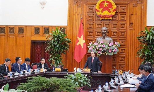 Thủ tướng Nguyễn Xuân Phúc phát biểu tại buổi họp. Ảnh: VGP.