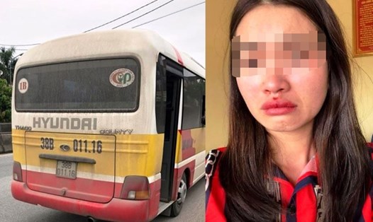 Chị Hoài bị hành hung sau khi chụp ảnh chiếc xe nhái xe bus BKS 38B  - 01116 lạng lách, đánh võng 