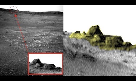 Ngôi đền cổ trên sao Hỏa được tìm thấy trong các hình ảnh của NASA là bằng chứng của nền văn minh ngoài hành tinh. (Ảnh: Youtube)