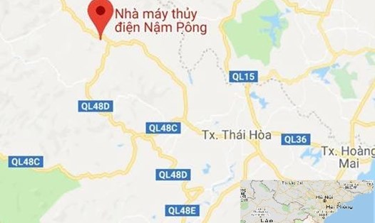 Khu vực đập thủy điện Nậm Pông - Ảnh: Google
