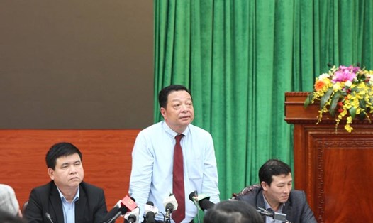 TS Vũ Hồng Trường - Tổng Giám đốc Hà Nội Metro trả lời báo chí chiều 19.3. Ảnh: TV