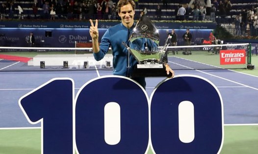 Bộ sưu tập danh hiệu ATP của Roger Federer đã tới con số 100. Ảnh: Sky Sports.