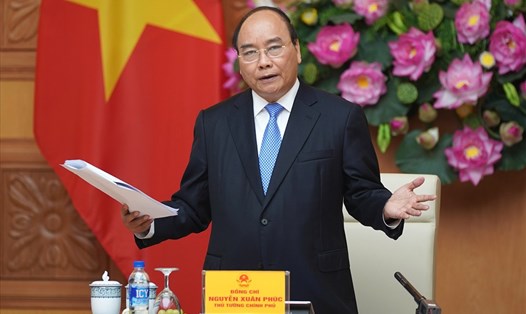 Thủ tướng Nguyễn Xuân Phúc phát biểu tại cuộc làm việc. Ảnh: VGP/Quang Hiếu