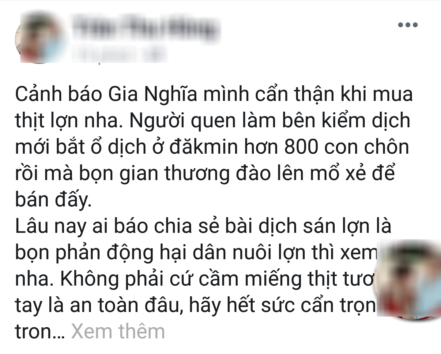 Dòng trạng thái của chủ facebook gây hoang mang dư luận.