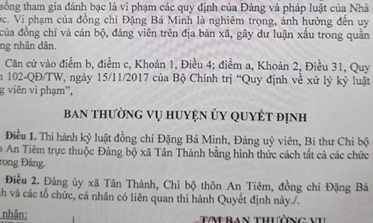 Ban Thường vụ huyện Hướng Hóa (Quảng Trị) kết luận đây là trường hợp vi phạm nghiêm trọng. Ảnh: X.L