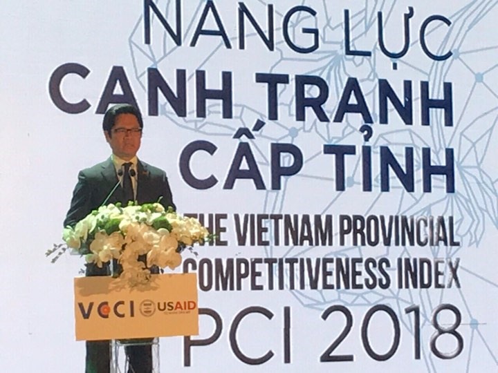 Chủ tịch VCCI Vũ Tiến Lộc phá biểu tại lễ công bố. Ảnh: ĐT