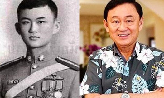 Cựu Thủ tướng Thái Lan Thaksin Shinawatra khi là học viên của trường dự bị (trái) và hình ảnh chụp năm 2018. Ảnh: Bangkok Post. 